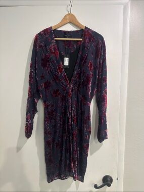 rag & bone Purple Multi Velvet Floral Mini Dress